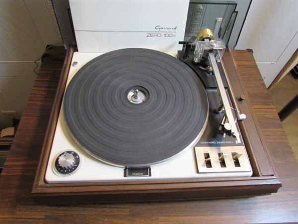 GARRARD ZERO 100c TURNTABLE ON ROLLING CART