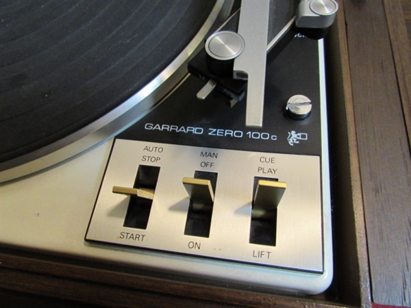 GARRARD ZERO 100c TURNTABLE ON ROLLING CART