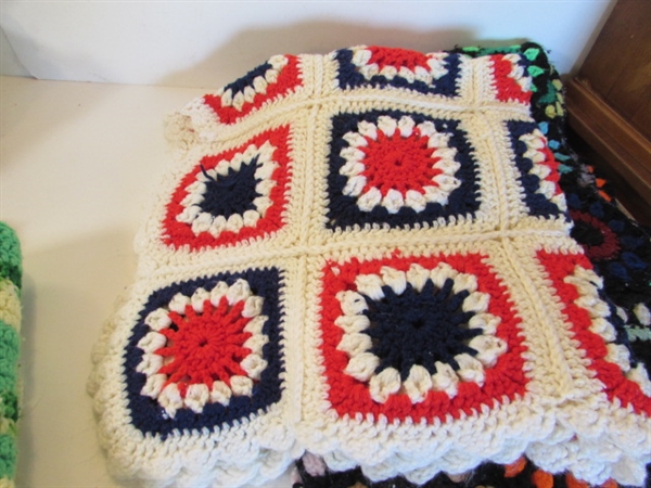 VINTAGE CROCHETED AFGHANS - NEED LAUNDERING