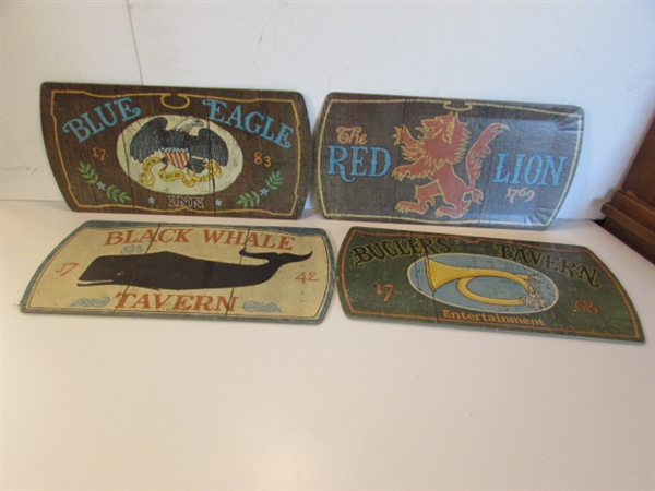 VINTAGE REPRODUCTION PUB/TAVERN SIGNS - CARDBOARD TRAYS