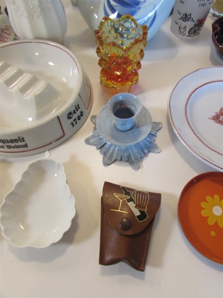 ASSORTED NIC-NACS, ASHTRAYS, CANDLE HOLDERS & MORE