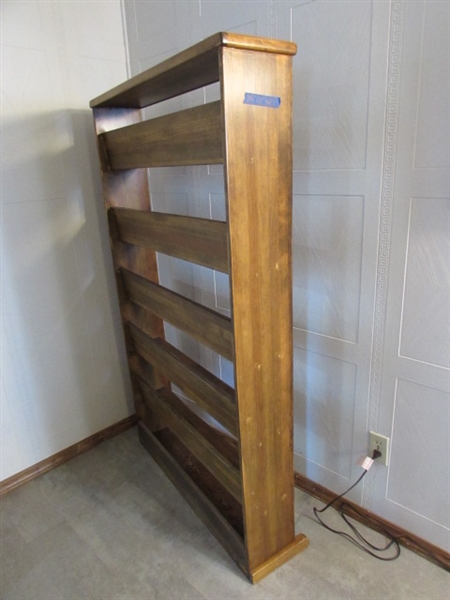 SOLID WOOD SHELVING UNIT FOR MEDIA, NIC-NACS, ETC