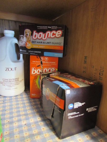 CONTENTS OF LAUNDRY PRODUCTS SHELF