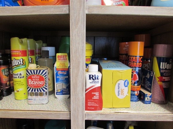 CONTENTS OF FURNITURE & LAUNDRY PRODUCTS SHELF