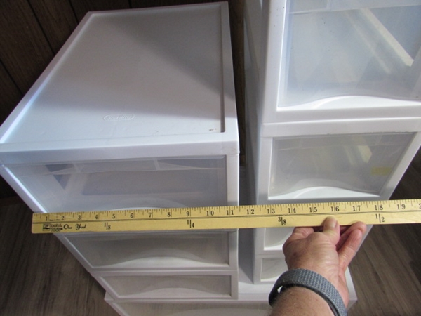 9 STERILITE PLASTIC STORAGE DRAWERS