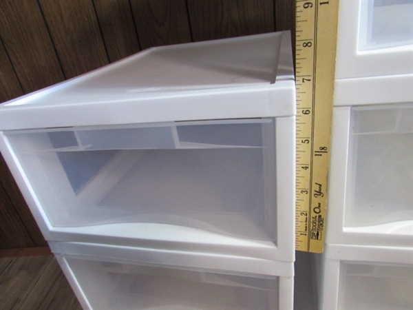 9 STERILITE PLASTIC STORAGE DRAWERS