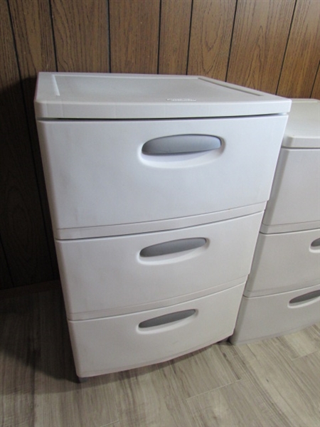 2 3-DRAWER PLASTIC STERILITE STORAGE UNITS