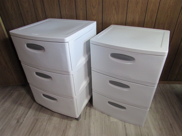 2 3-DRAWER PLASTIC STERILITE STORAGE UNITS