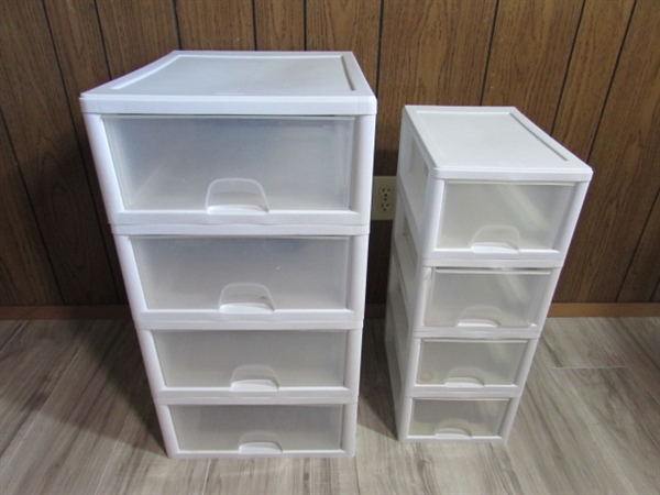 8 SINGLE DRAWER STORAGE ORGANIZERS - PLASTIC STERILITE