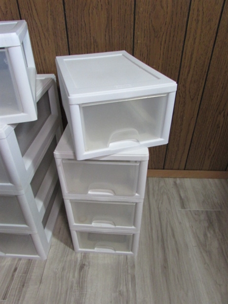 8 SINGLE DRAWER STORAGE ORGANIZERS - PLASTIC STERILITE