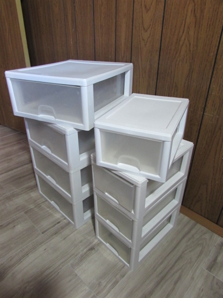 8 SINGLE DRAWER STORAGE ORGANIZERS - PLASTIC STERILITE