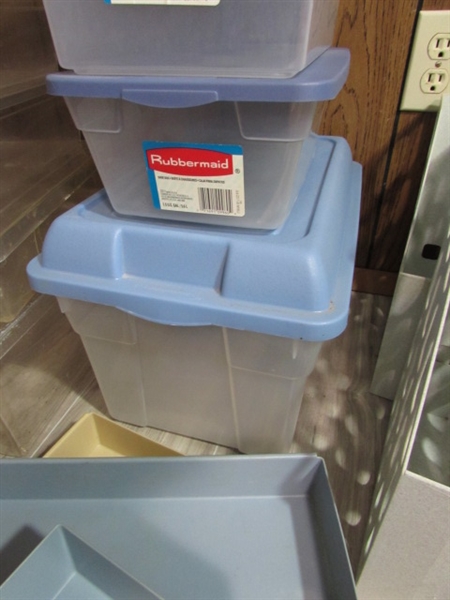 HUGE COLLECTION OF PLASTIC STORAGE/ORGANIZERS