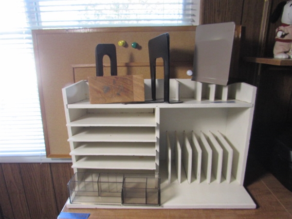 OFFICE ORGANIZERS, BOOK ENDS, BULLETIN BOARDS