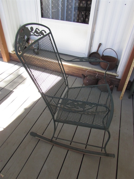 WROUGHT IRON PATIO SET W/ROCKING CHAIRS