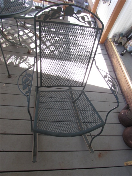 WROUGHT IRON PATIO SET W/ROCKING CHAIRS