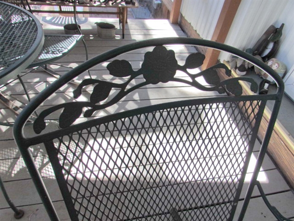 WROUGHT IRON PATIO SET W/ROCKING CHAIRS