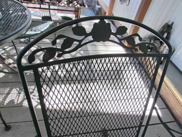 WROUGHT IRON PATIO SET W/ROCKING CHAIRS