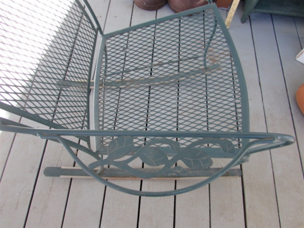 WROUGHT IRON PATIO SET W/ROCKING CHAIRS