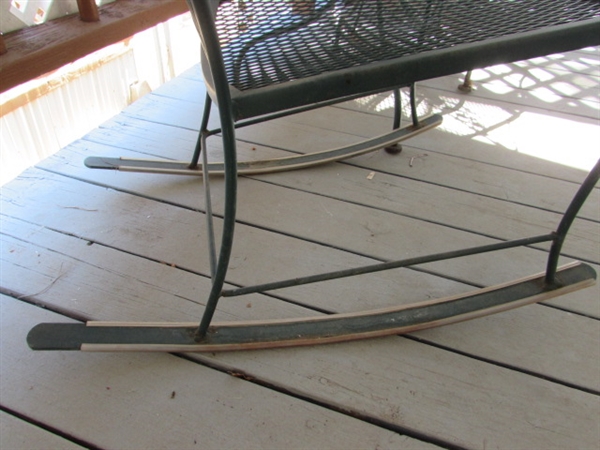 WROUGHT IRON PATIO SET W/ROCKING CHAIRS