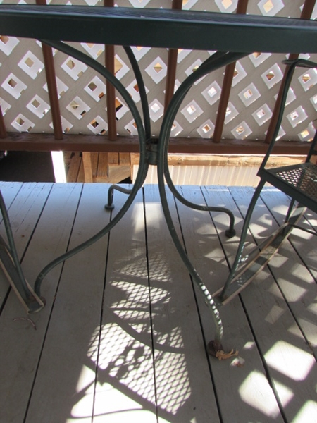 WROUGHT IRON PATIO SET W/ROCKING CHAIRS