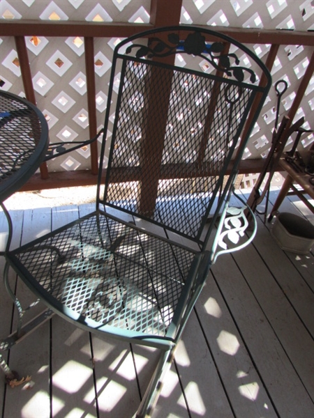 WROUGHT IRON PATIO SET W/ROCKING CHAIRS