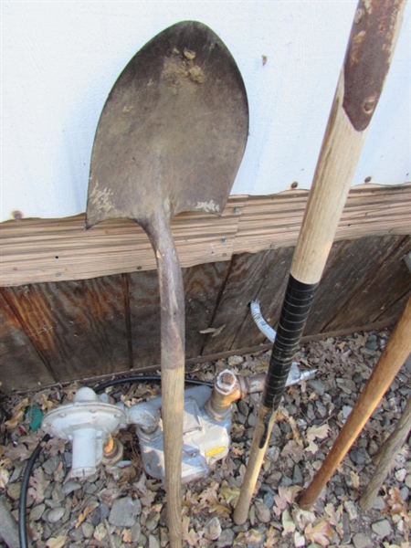 MORE LONG HANDLED GARDEN TOOLS - SHOVELS, HOE & PITCHFORK