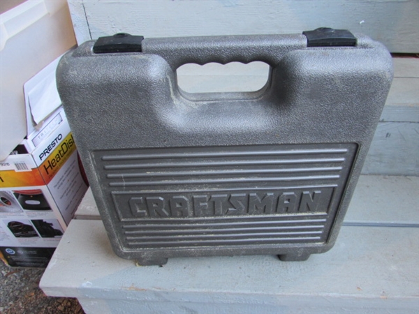 ELECTRIC CRAFTSMAN MILLENNIUM DRILL W/ CASE & DRILL BITS