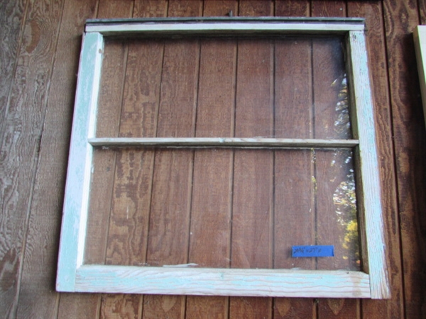 ANTIQUE 2-PANE WINDOW & LIVE A GOOD LIFE SIGN