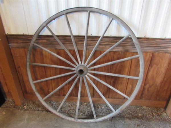 48 DIAMETER WOODEN SPOKE WAGON WHEEL