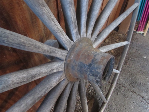 48 DIAMETER WOODEN SPOKE WAGON WHEEL