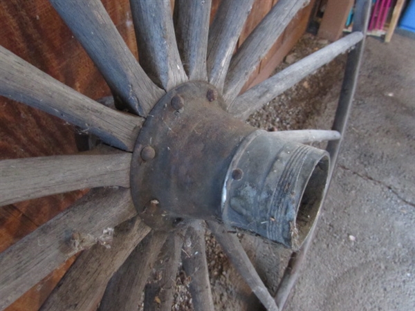 48 DIAMETER WOODEN SPOKE WAGON WHEEL