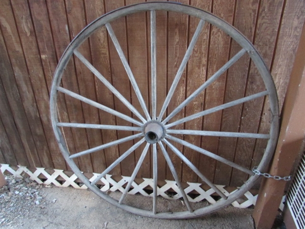 48 DIAMETER WOODEN SPOKE WAGON WHEEL