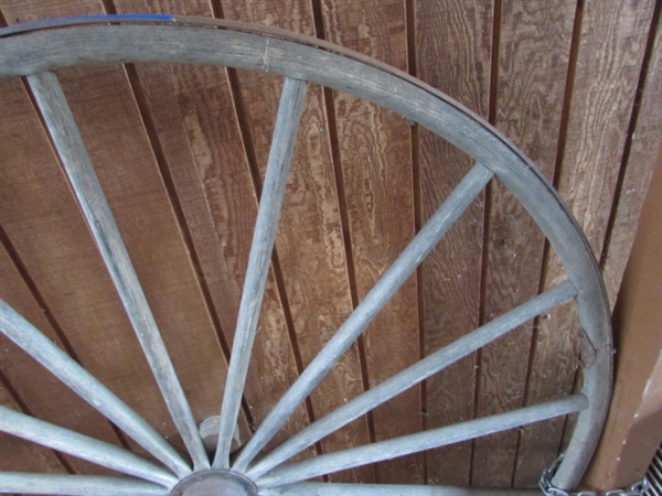 48 DIAMETER WOODEN SPOKE WAGON WHEEL