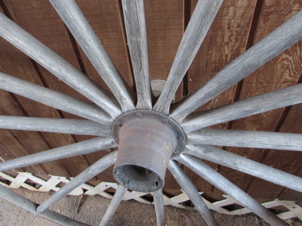 48 DIAMETER WOODEN SPOKE WAGON WHEEL