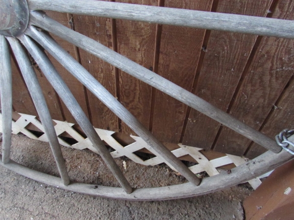 48 DIAMETER WOODEN SPOKE WAGON WHEEL