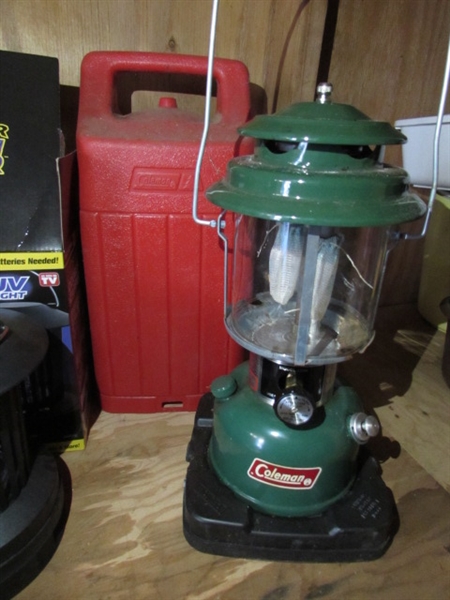 GAS COLEMAN LANTERN & ELECTRIC BUG LIGHT