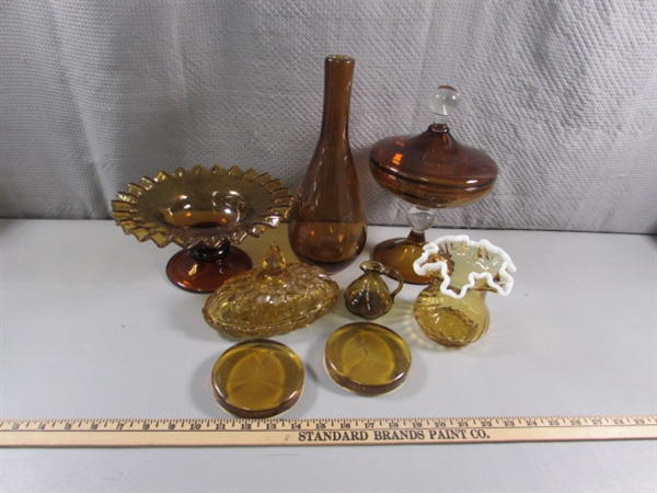 VINTAGE AMBER GLASS COLLECTION