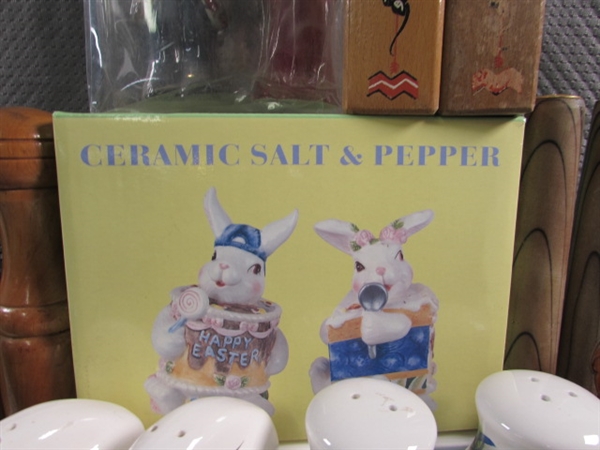 33 PAIRS OF SALT & PEPPER SHAKERS - SOME ARE NEW