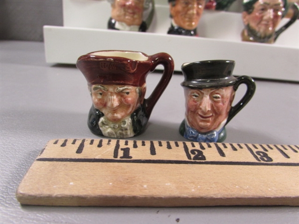 11 VTG ROYAL DOULTON TOBY CHARACTER MUGS & 1 WINSTON CHURCHILL JUG