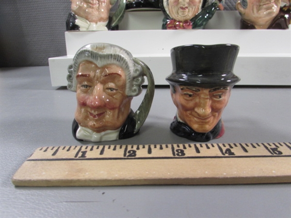 11 VTG ROYAL DOULTON TOBY CHARACTER MUGS & 1 WINSTON CHURCHILL JUG