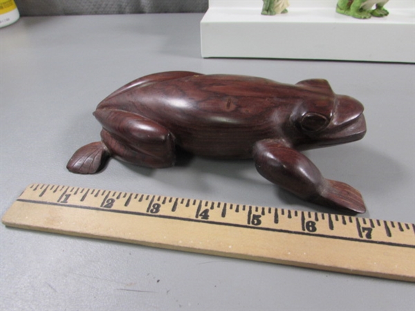 FROG COLLECTION - FIGURINES, CAST IRON, SALT & PEPPER SHAKERS