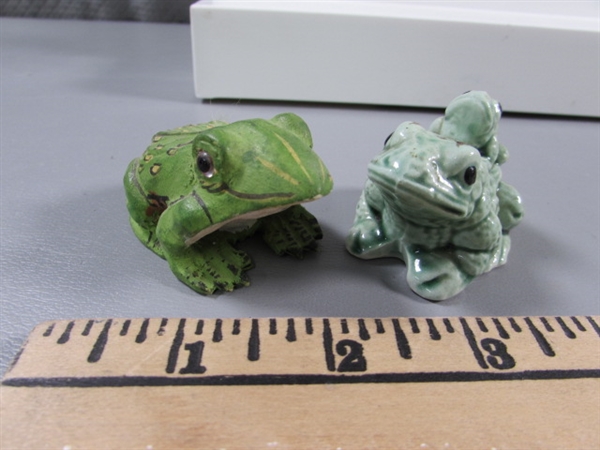 FROG COLLECTION - FIGURINES, CAST IRON, SALT & PEPPER SHAKERS