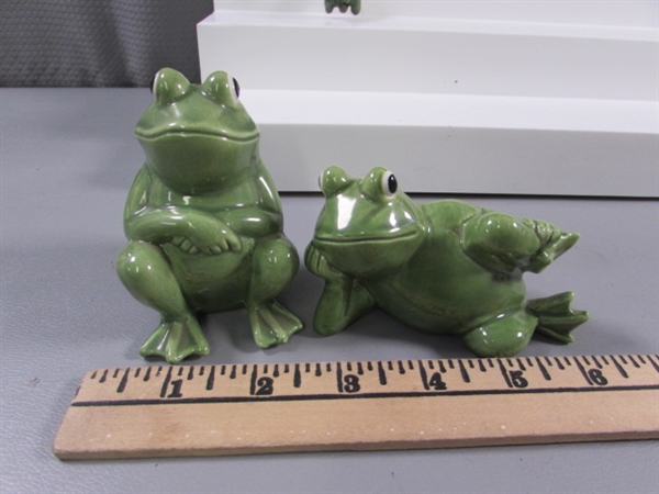 FROG COLLECTION - FIGURINES, CAST IRON, SALT & PEPPER SHAKERS