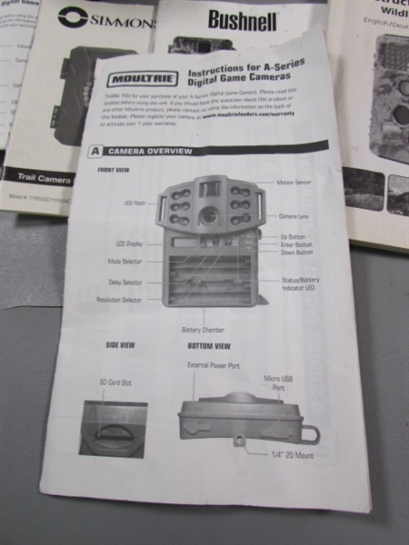 ASSORTED GAME CAMERAS W/MANUALS - UNTESTED