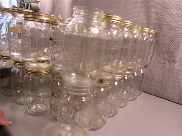 5+ DOZEN QUART JARS & RINGS AND LIDS