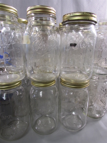 5+ DOZEN QUART JARS & RINGS AND LIDS