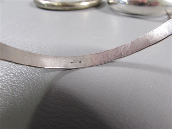 4 STERLING SILVER BANGLE BRACELETS