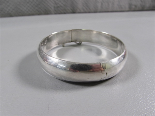 4 STERLING SILVER BANGLE BRACELETS