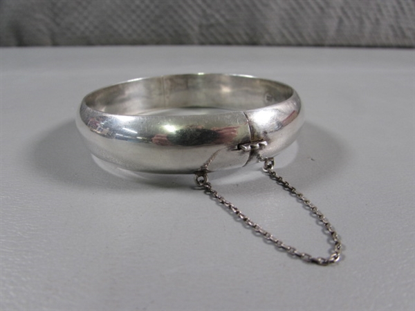 4 STERLING SILVER BANGLE BRACELETS