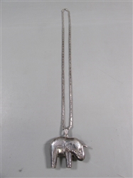 STERLING SILVER ELEPHANT PENDANT W/CHAIN